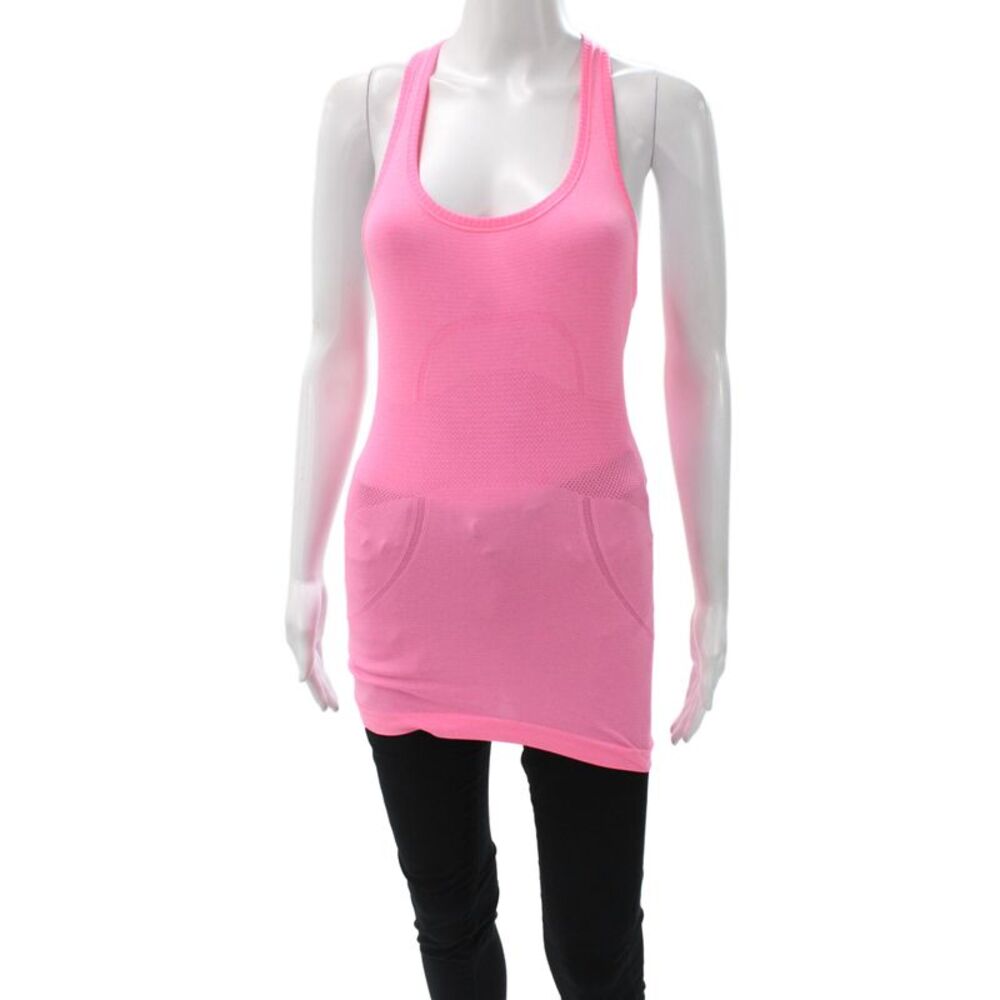Lululemon Women Pink Sleeveless Tank Scoop Neck Nylon Size 2